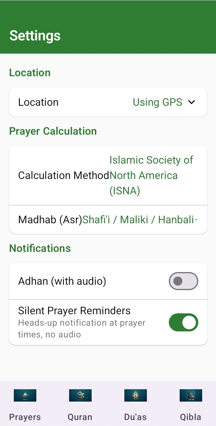 Placeholder: Settings Screen
