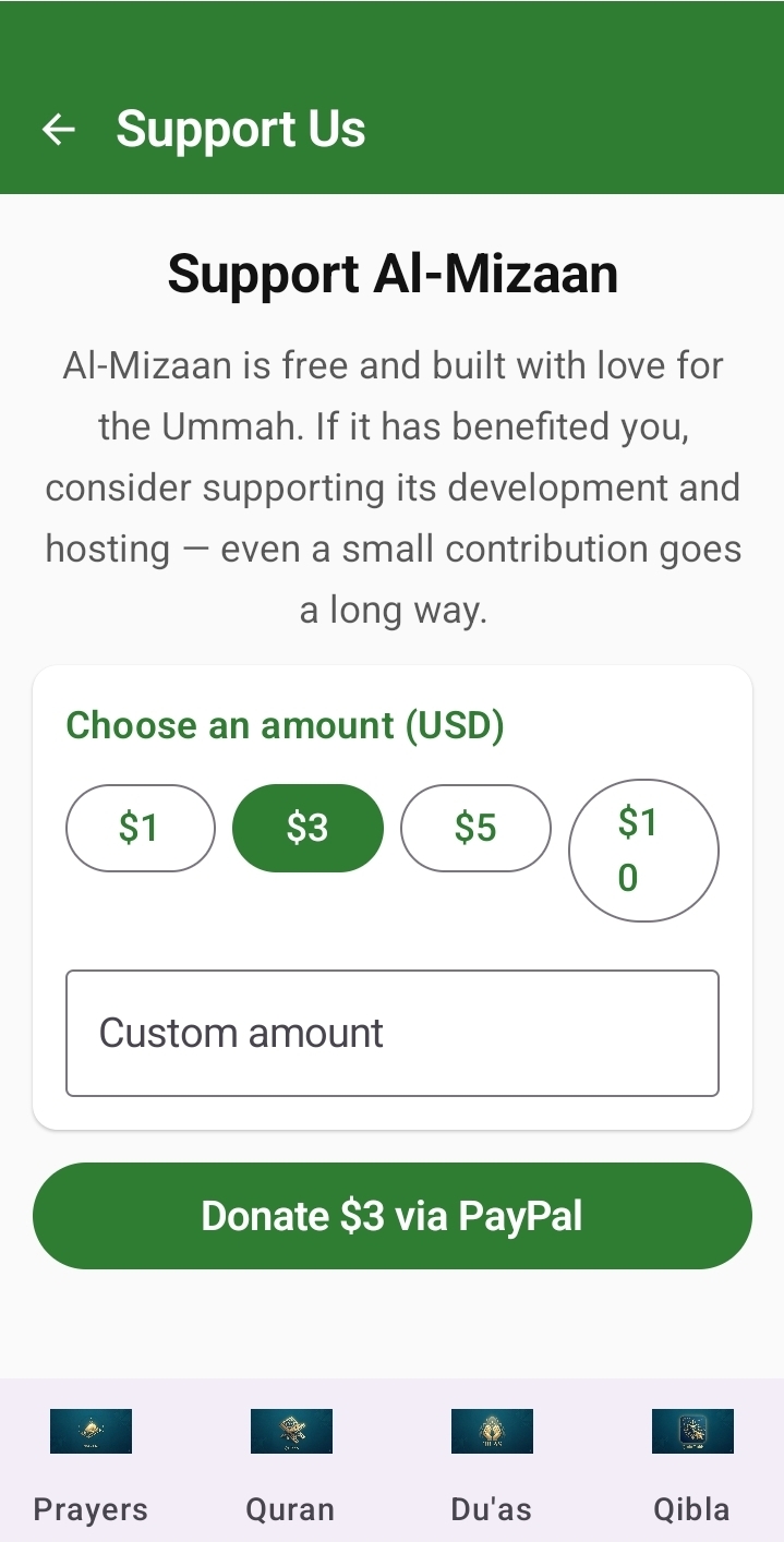 Placeholder: Support Screen